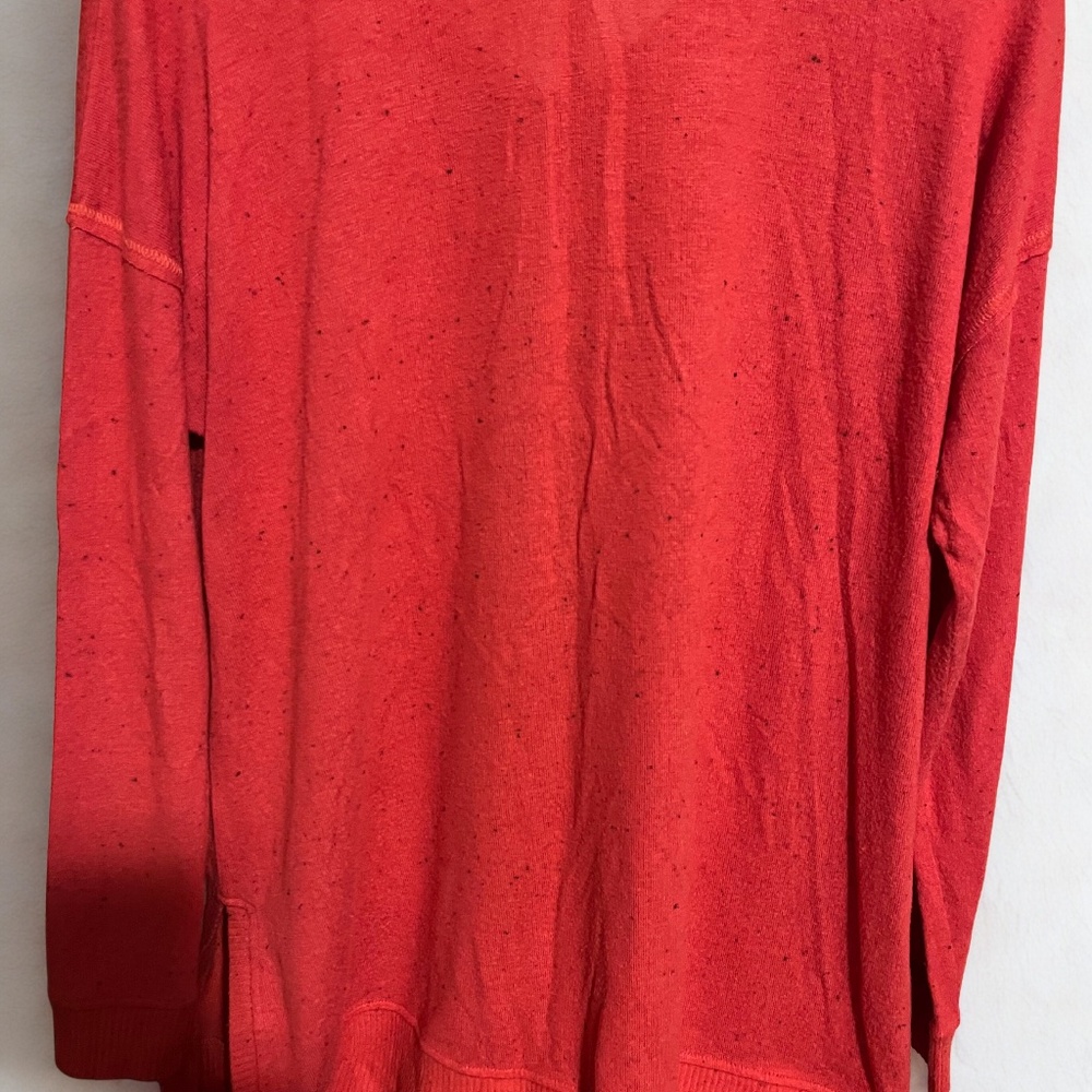 Westbound Speckled Red Button‑Front Cardigan – Size L